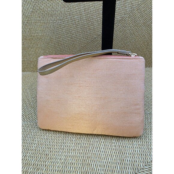 LULU Floral Sequin Clutch Wristlet With Peach‎ Satin Lining & Zipper Closure - Picture 7 of 10